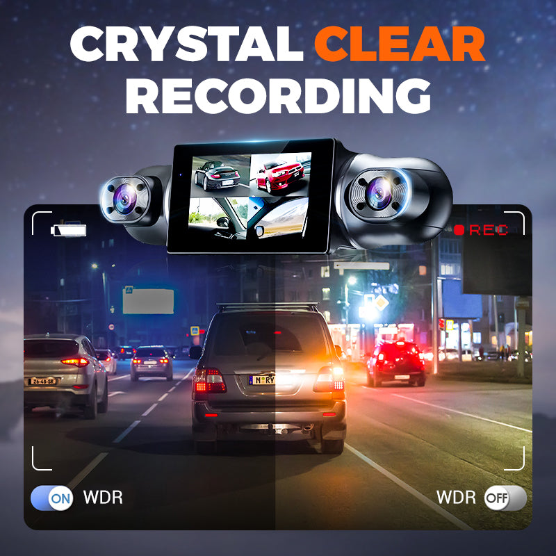 ✨4-Channel FHD Dash Cam with Ultra-Wide Angle