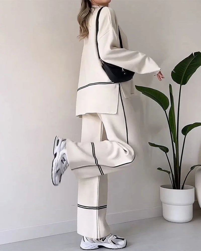 Two-pieces Casual Top Loose Trousers Pants Sets