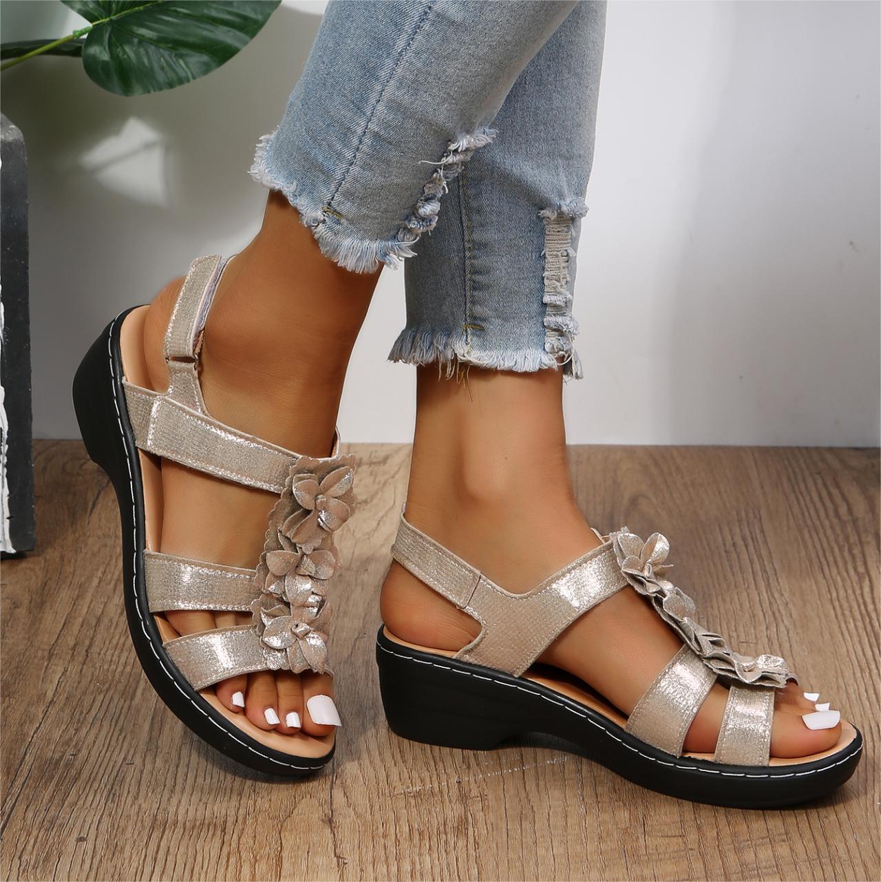 Summer Flower Platform Sandals