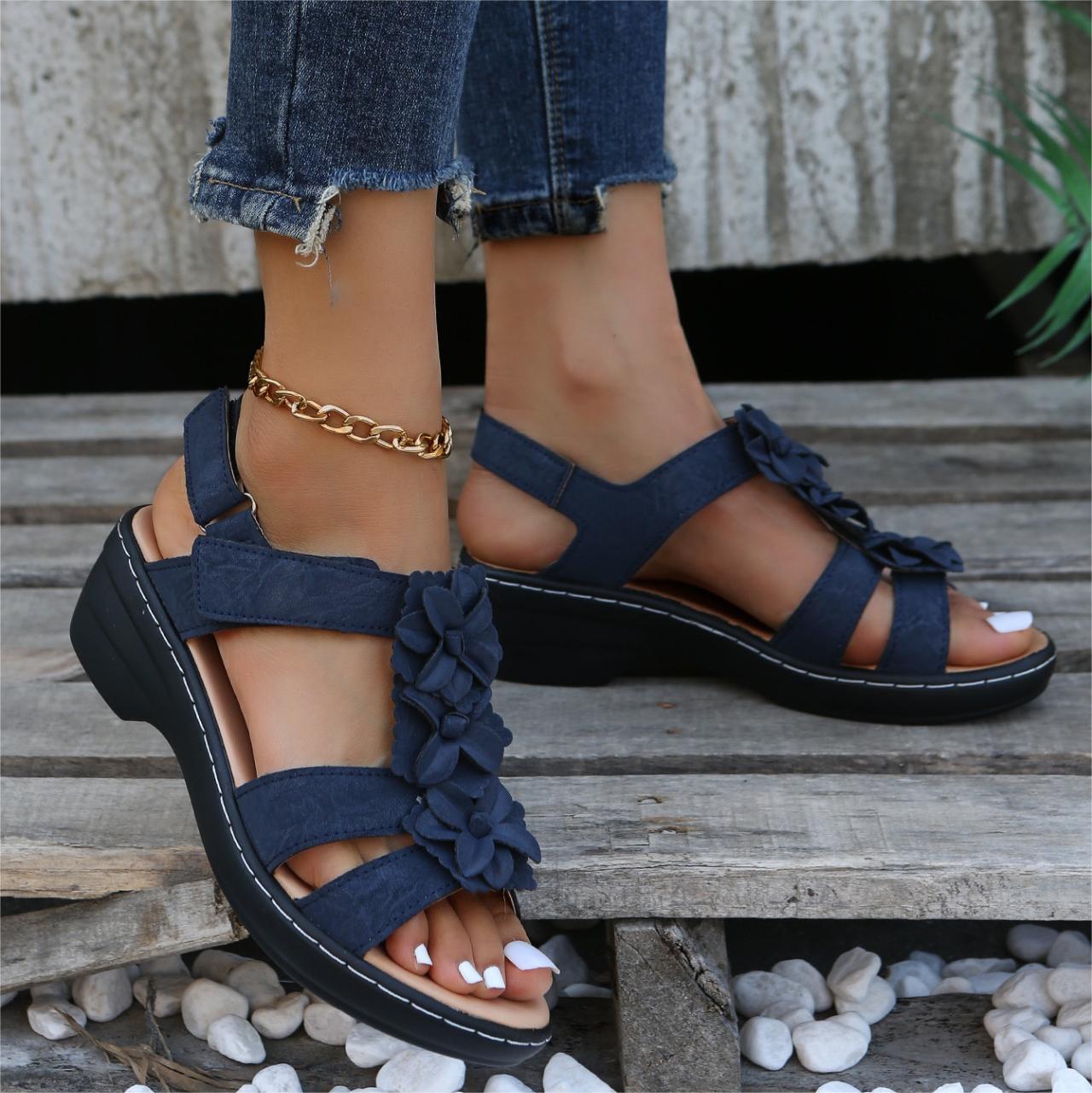 Summer Flower Platform Sandals
