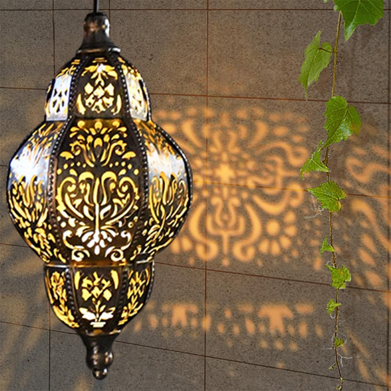 💖🎁Hanging Solar Moroccan Lantern Outdoor Decoration