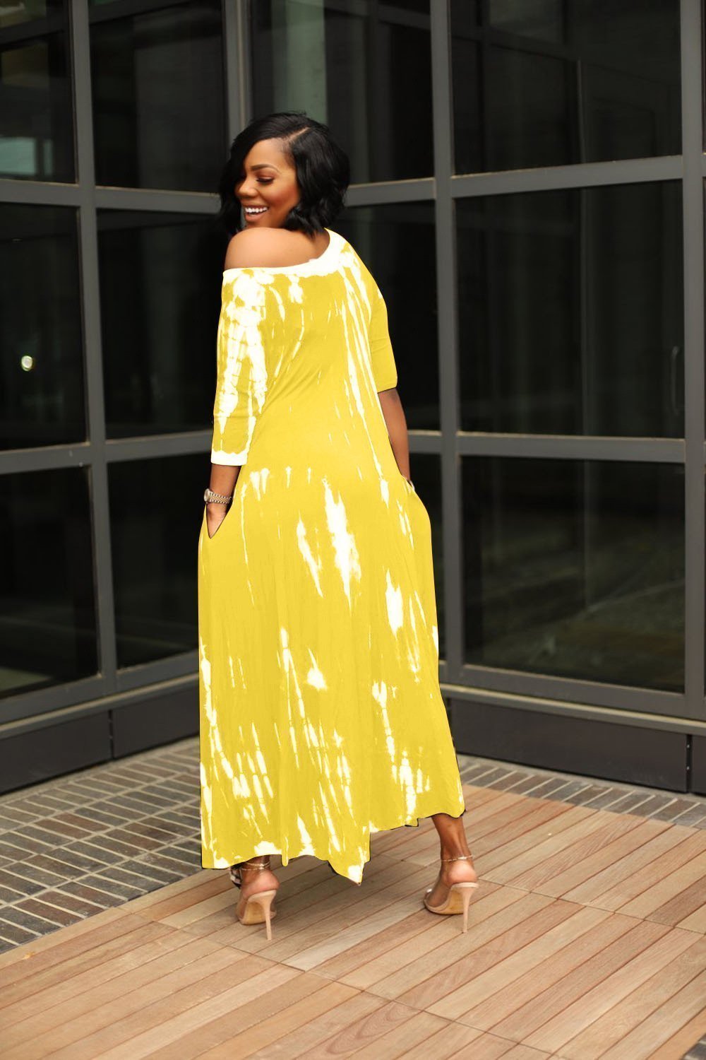 🔥💃Loose Graffiti Tie-Dye Pocket Midi Dress