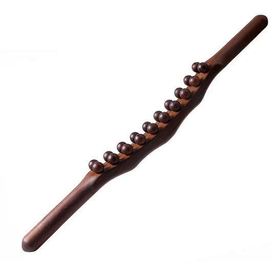 Wooden massage stick for lymphatic drainage