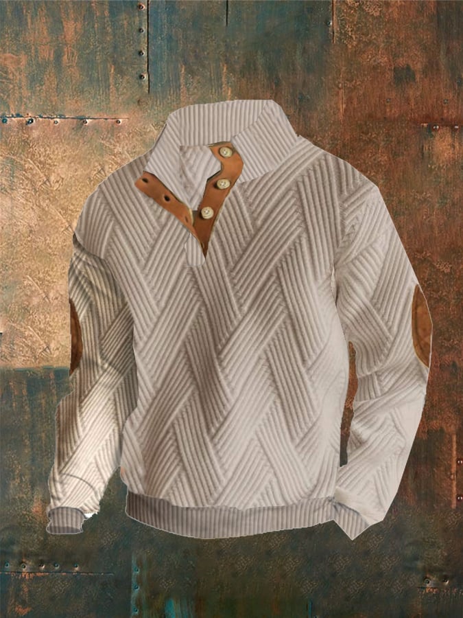 Men's Western Button Casual Sweatshirt