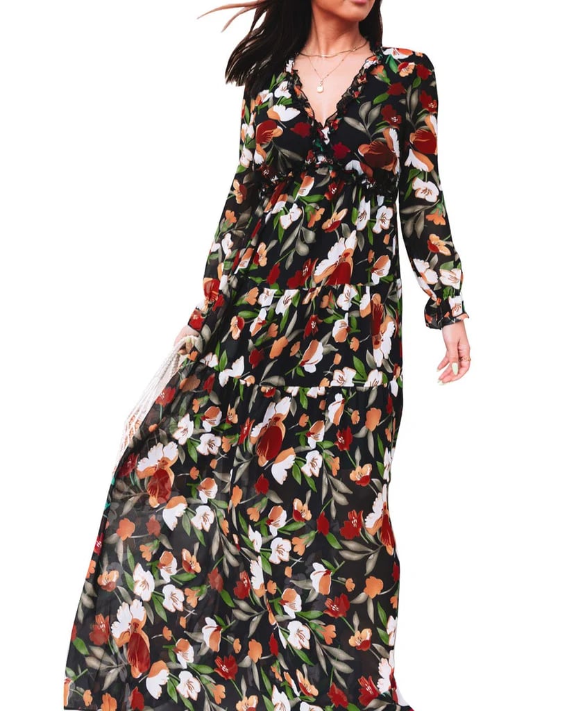 🔥FLORAL RUFFLE TIERED MAXI DRESS