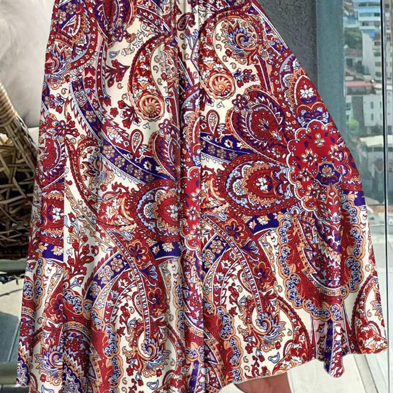 new casual fashion floral skirt with half body