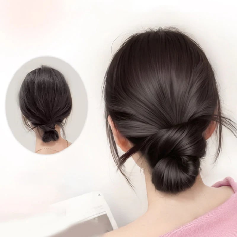 🎉Clip-on Feathered Bun Wig