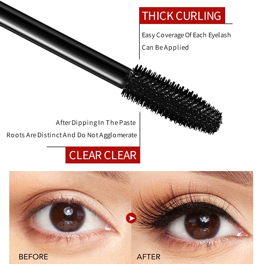 💗4D Waterproof Silk Fiber Thick Lengthening Mascara