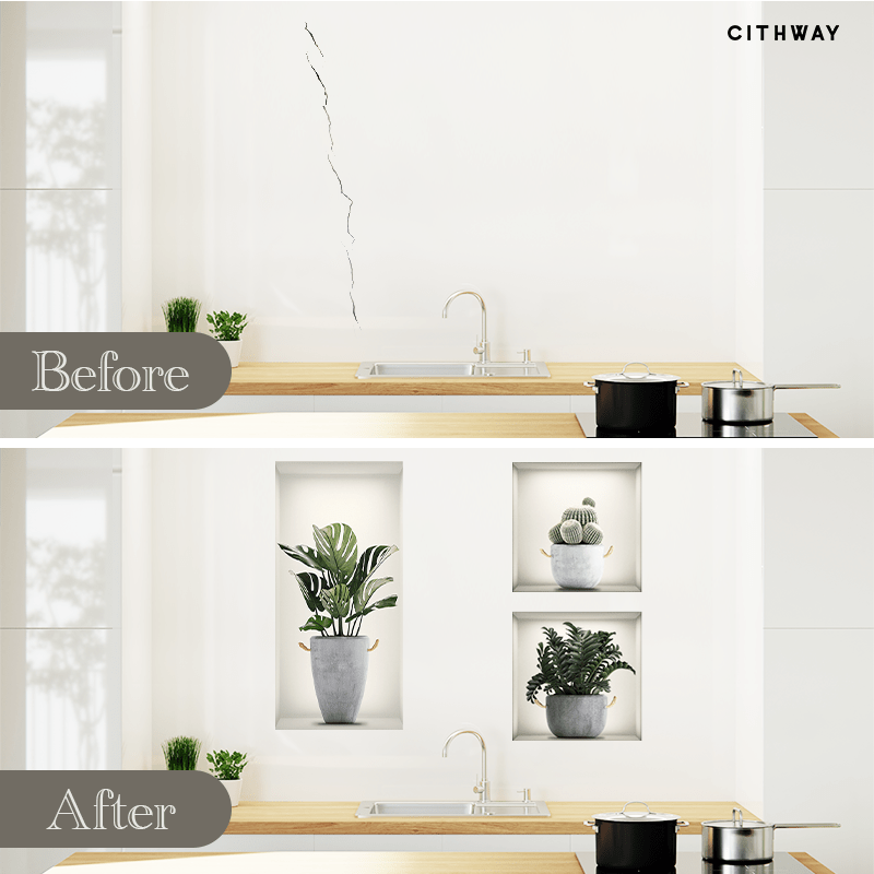 🌺Self-Adhesive 3D Plant Wall Stickers🎉