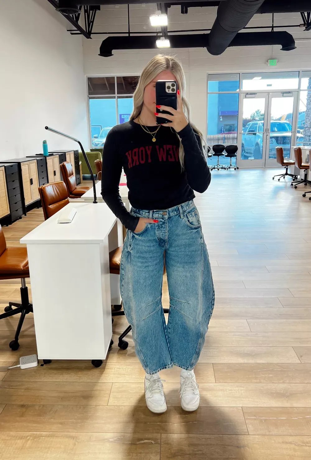 Mid-Rise Barrel Jeans