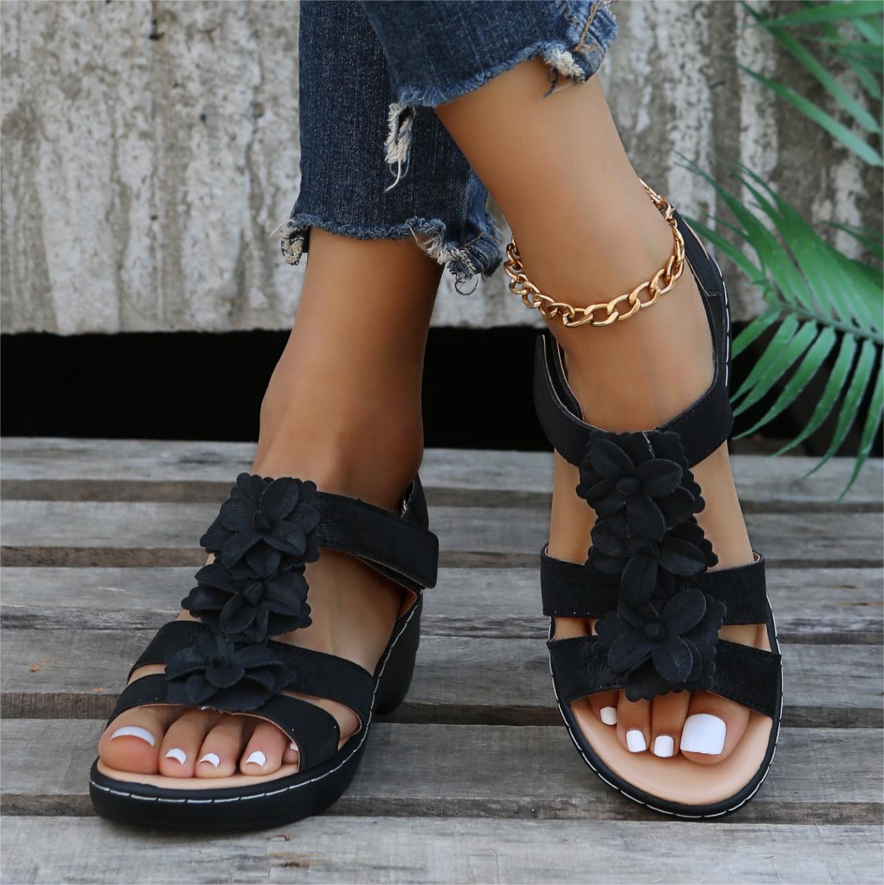 Summer Flower Platform Sandals