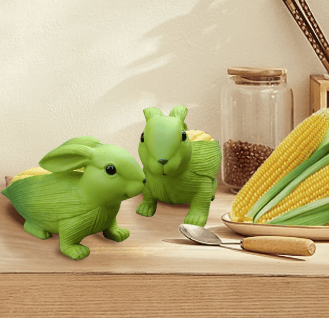 🔥 Cute Rabbit Sculpture Creative 2-in-1 Corn Rabbit Ornaments