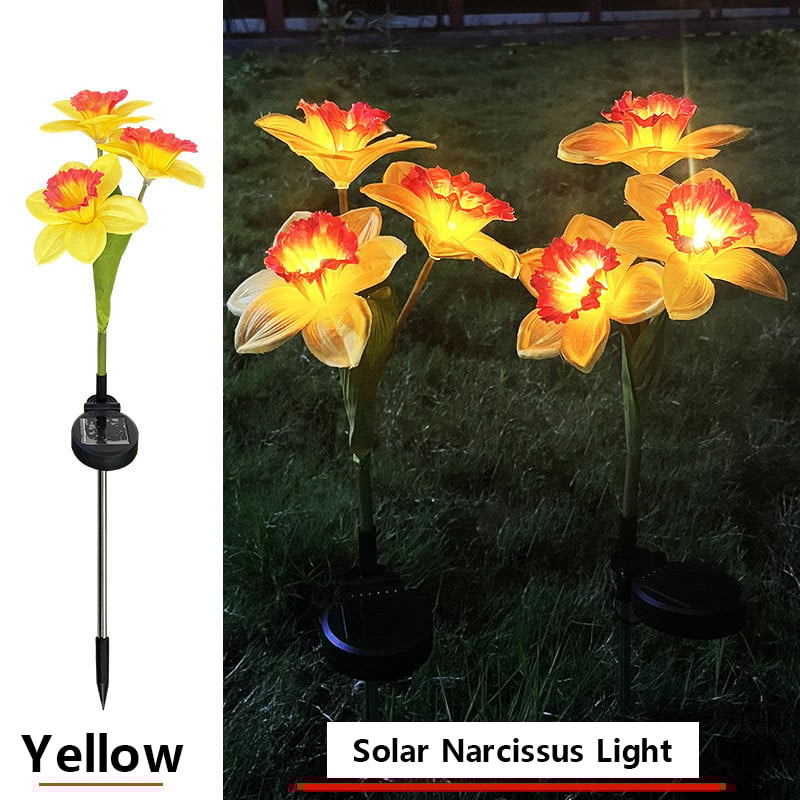 Waterproof Solar Narcissus Flowers Landscape Lights