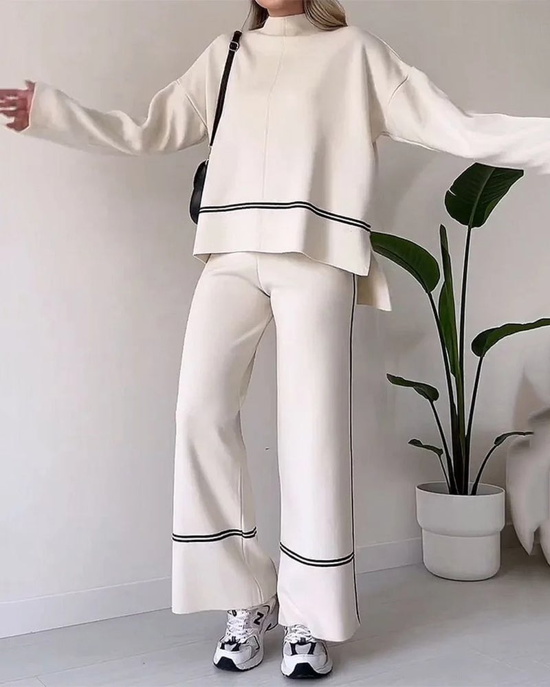 Two-pieces Casual Top Loose Trousers Pants Sets