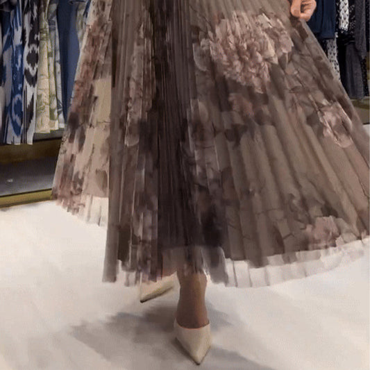 🔥Women's Elegant Pleated Breathable Dress with Belt