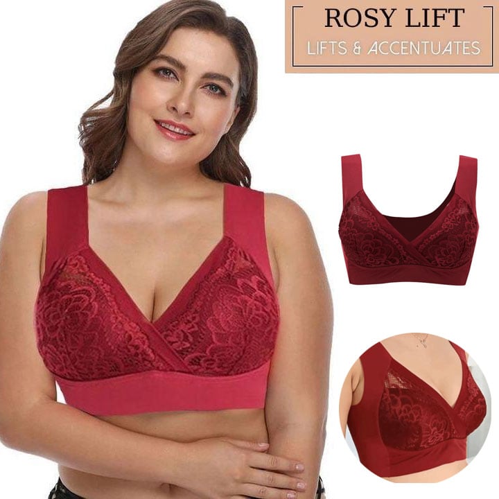 😍-Plus Size Comfort Extra Elastic Wireless Support Lace Bra