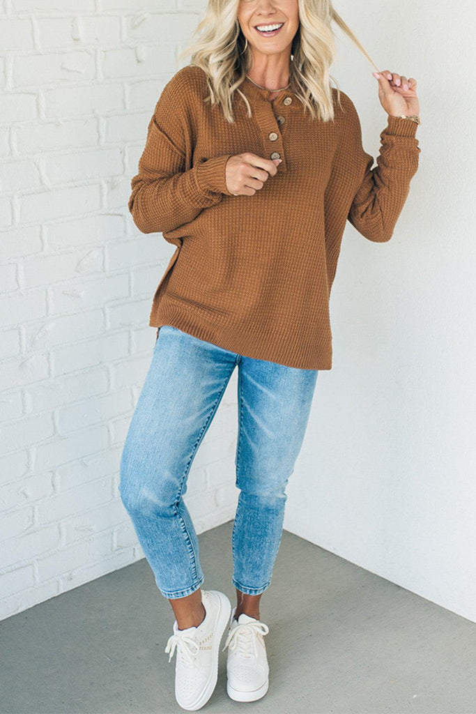 Women‘s Oversized Waffle Knit Sweater