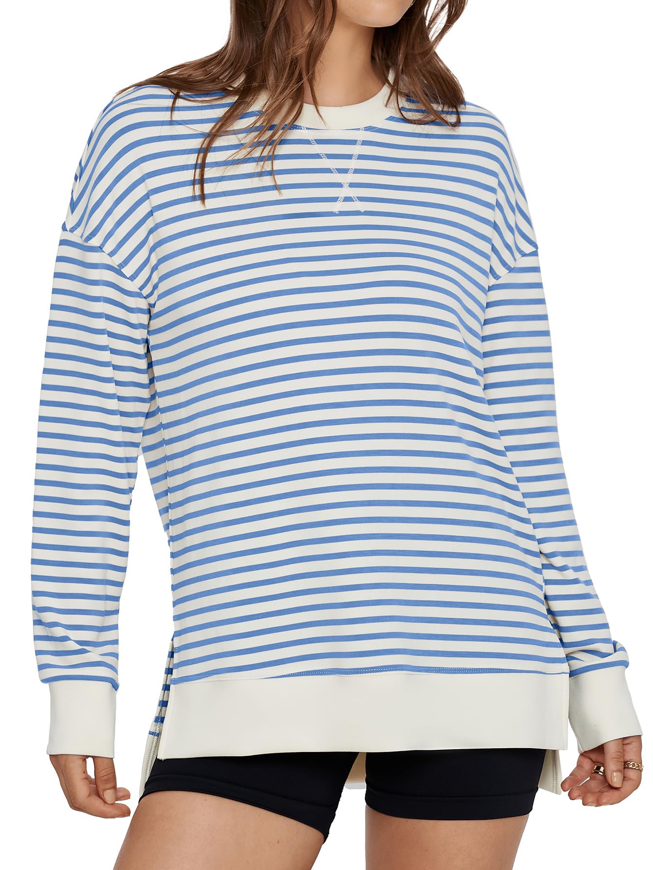 Women Long Sleeve Crew Neck Sweatshirt Casual Loose Shirt Top