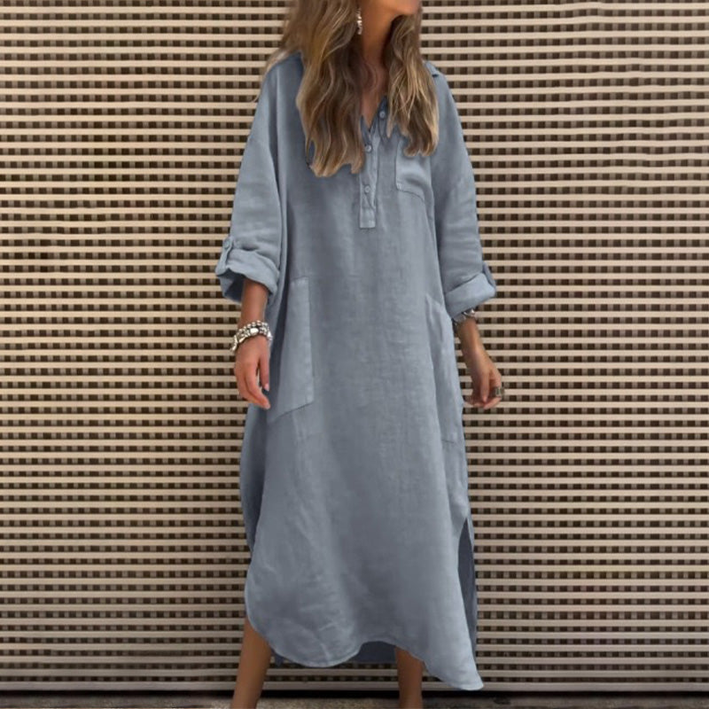 Elegant Irregular Solid Color Dress