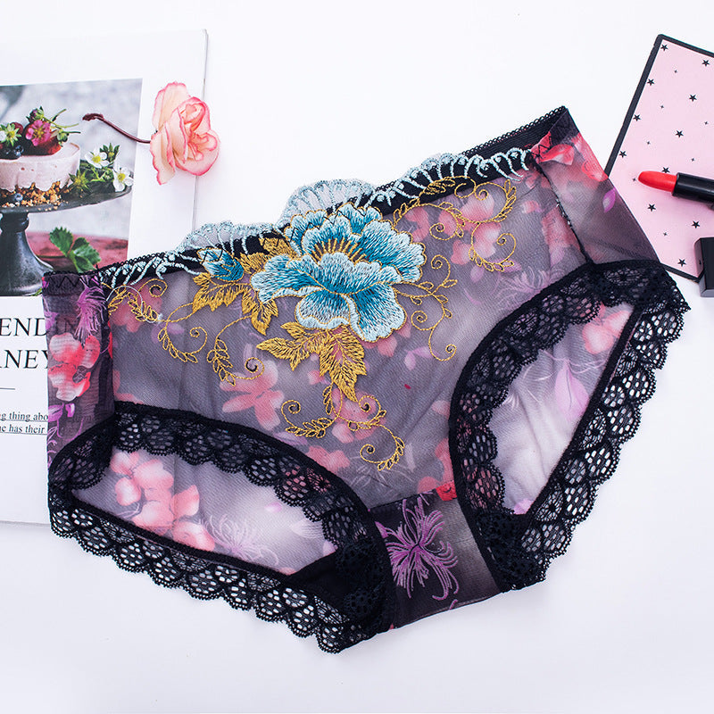 🔥Antibacterial cotton panty with lace embroidery