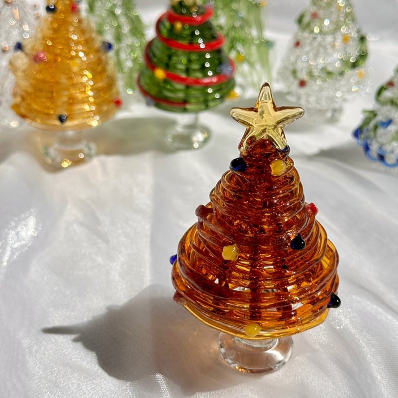 🔥 🎁Handmade Glass Christmas Tree Statue