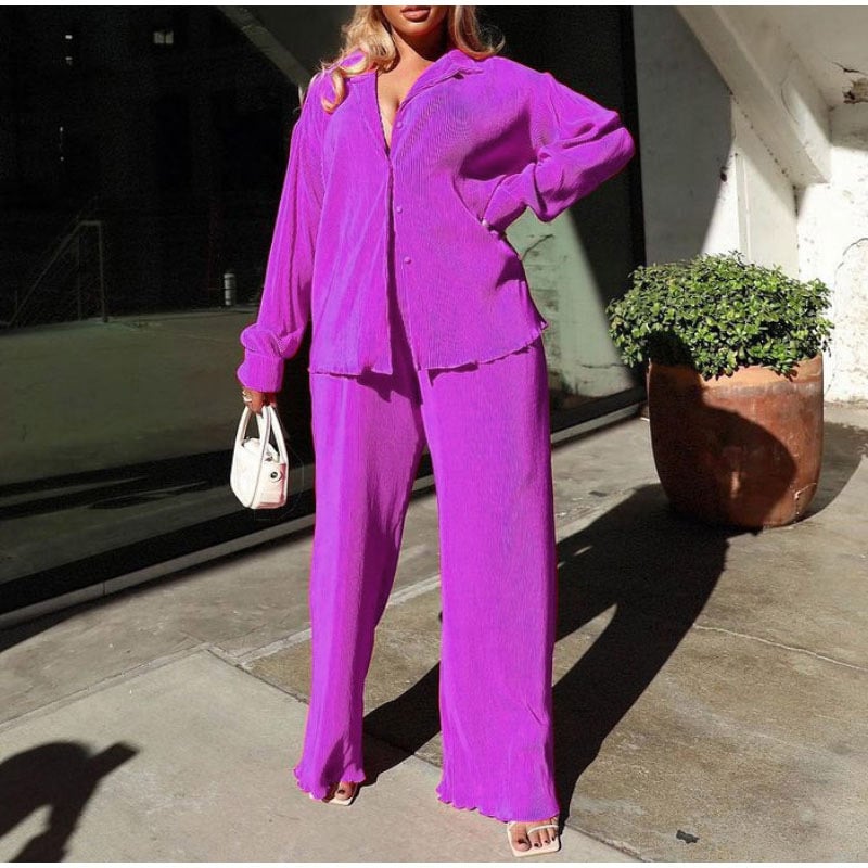 NEW Women's Elegant Pleated Two-Piece Set