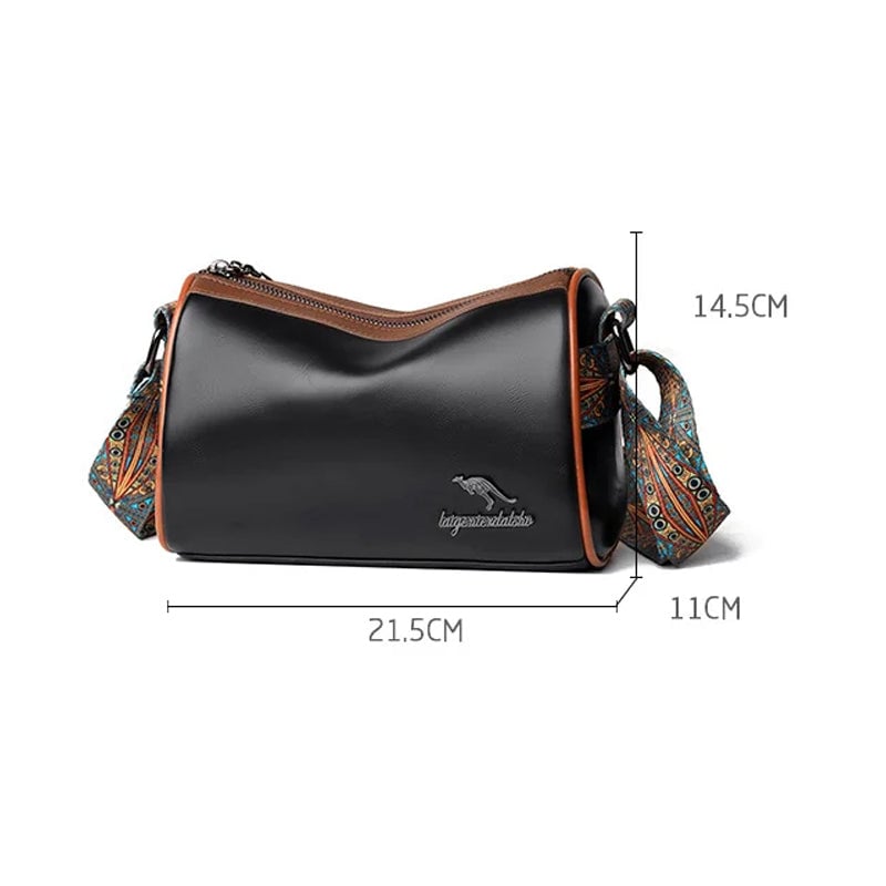 Versatile shoulder bag with wide shoulder strap for women