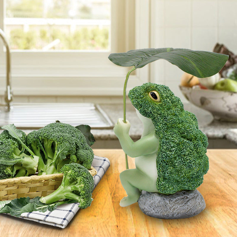 Simulated Broccoli Frog Ornament