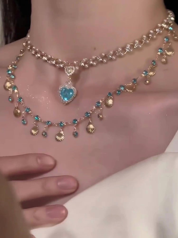 Aquamarine Tassel Necklace