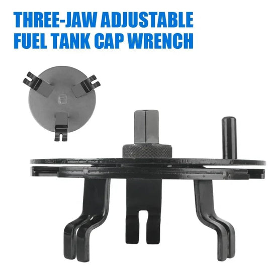 Fuel tank cap wrench with 3 claws, adjustable