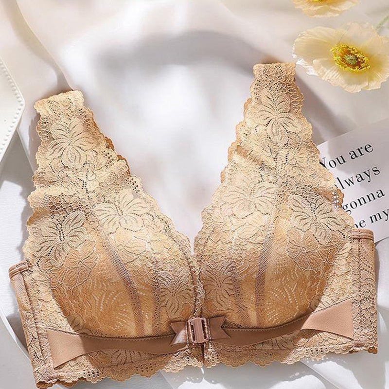 💜Lace Open Button Closure Anti-Sagging Breathable Bra