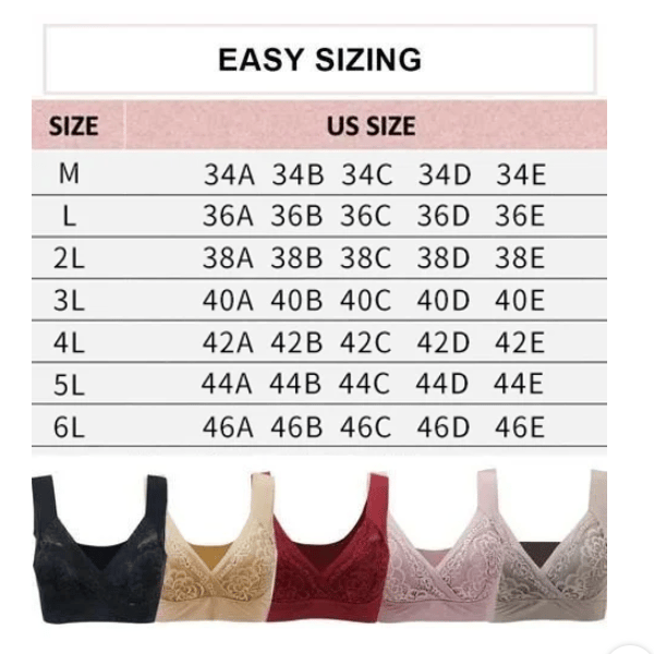 😍-Plus Size Comfort Extra Elastic Wireless Support Lace Bra