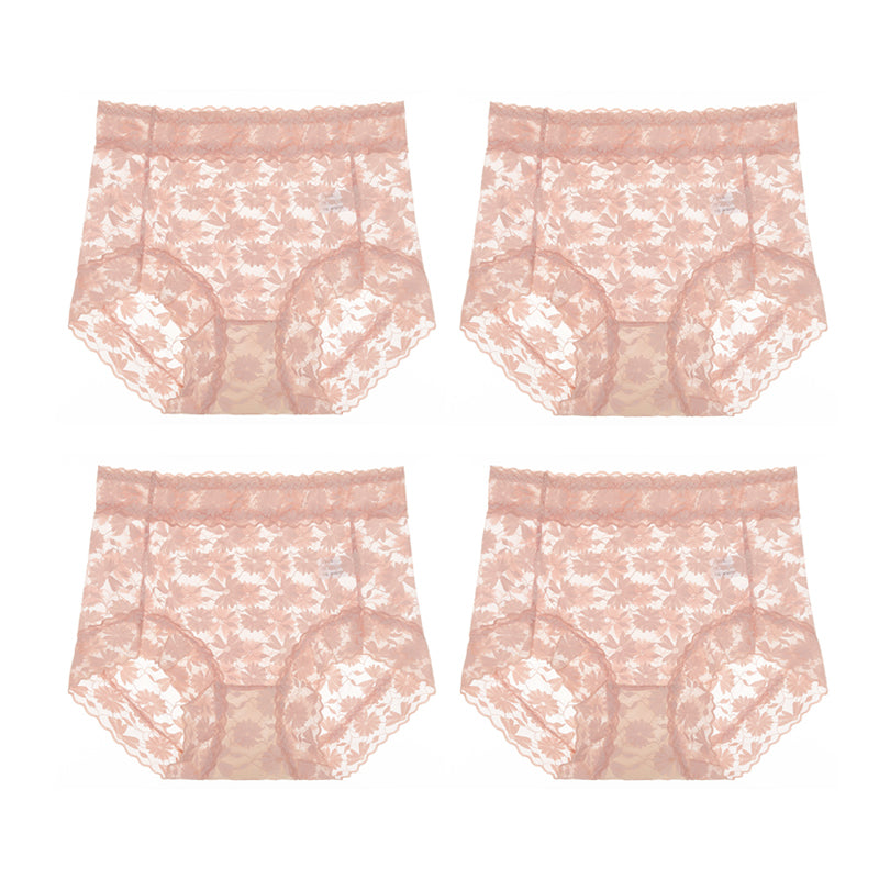 Sexy Seamless Thin Lace Silk Care Panties