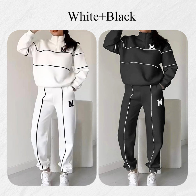 🔥Women's Casual Letter M Long Sleeve Two Piece Set