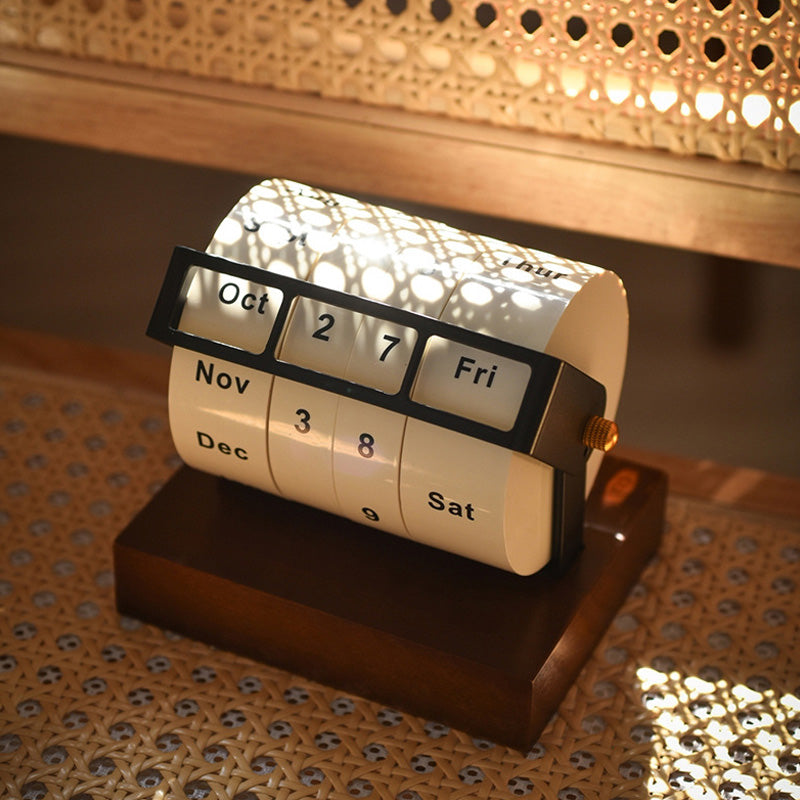 Rotary Wooden Countdown Desktop Perpetual Calendar