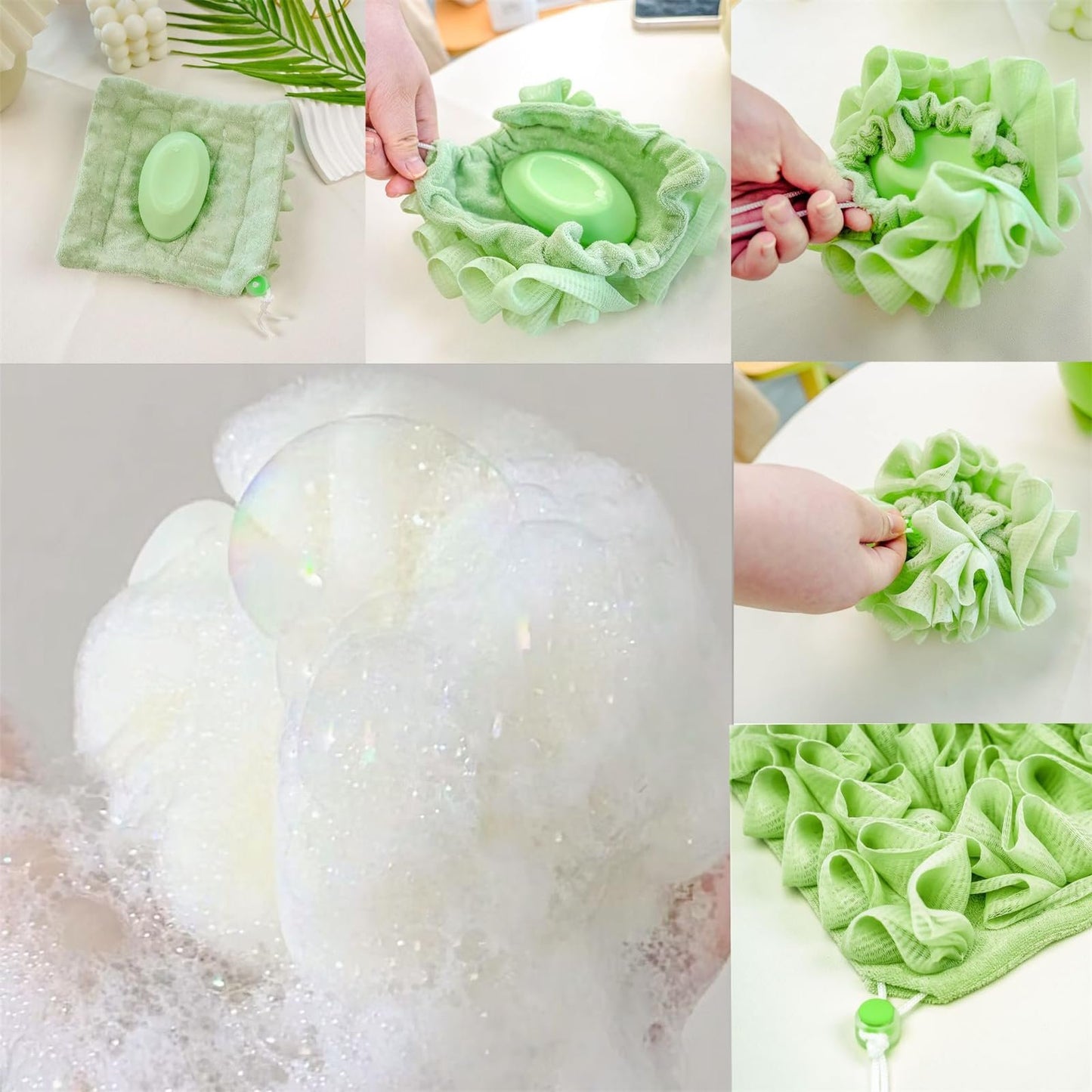 2-in-1 Bath Sponge & Washcloth