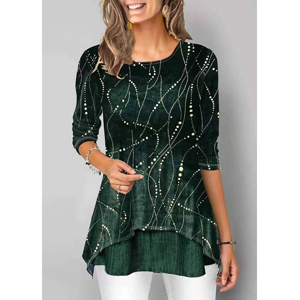 3/4 sleeve printed T-shirt