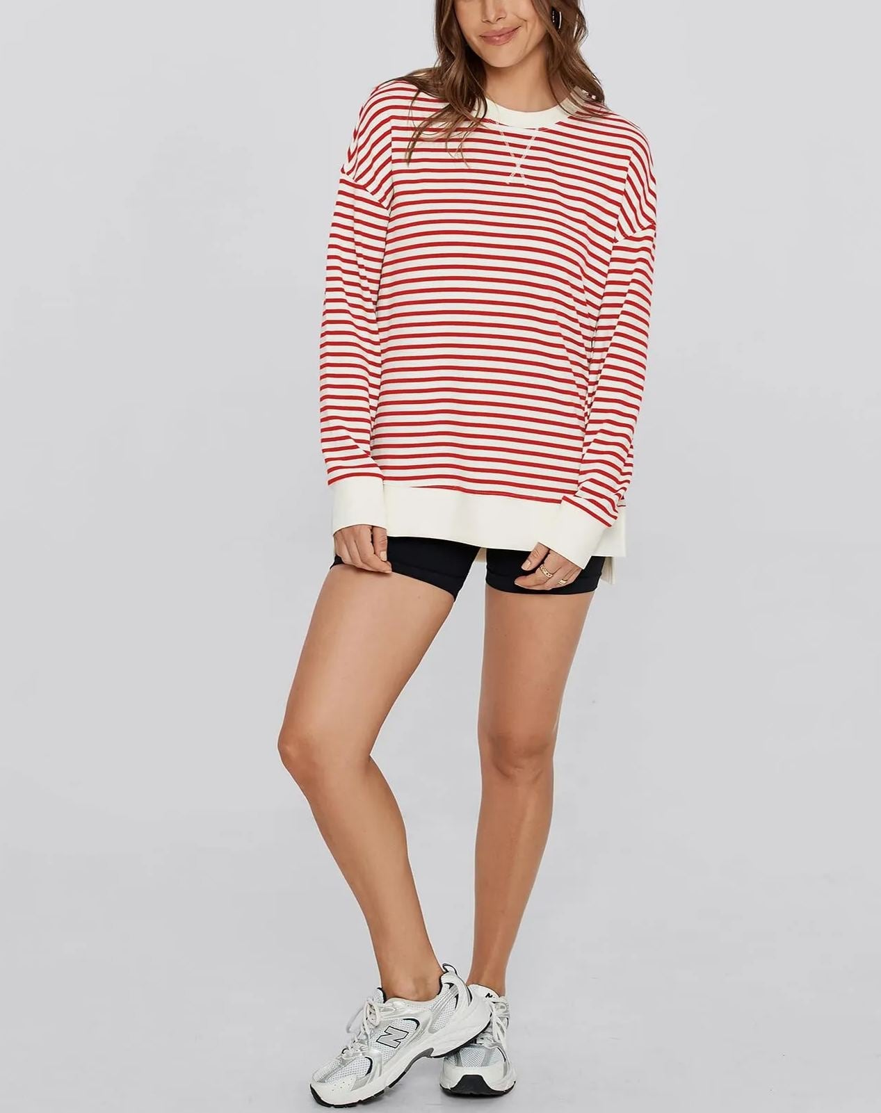 Women Long Sleeve Crew Neck Sweatshirt Casual Loose Shirt Top