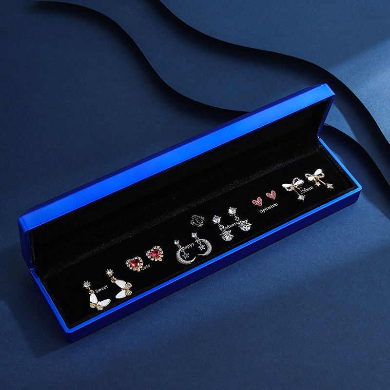 💝Stylish S925 Silver Zircon One-week Earrings Set (6 Pairs)