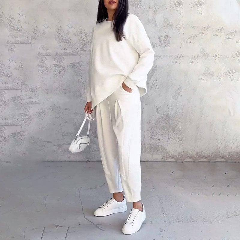 🌸Women's 2-piece set: long-sleeved round neck top + pants