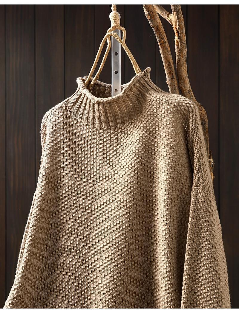 ⭐Turtleneck three-dimensional diamond knitted sweater