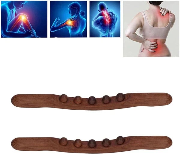 Wooden massage stick for lymphatic drainage