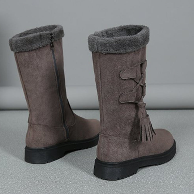 Warm ladies boots with side zip