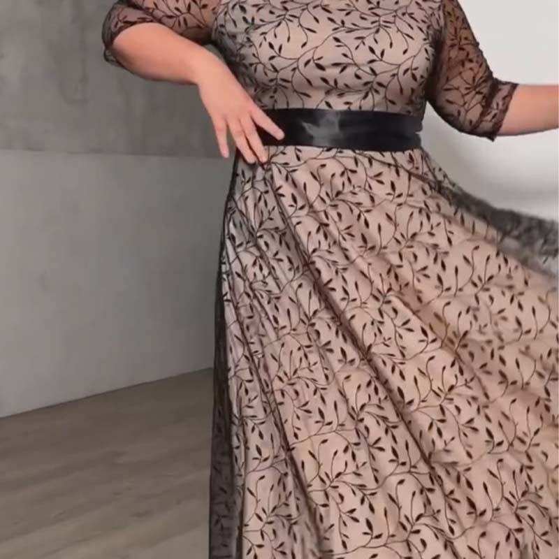 👗Plus Size Women Double Layer Elegant Dress💖