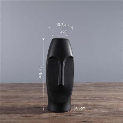 Abstract Black and White Face Vase