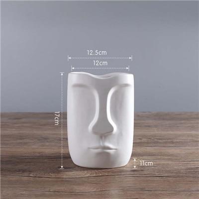 Abstract Black and White Face Vase