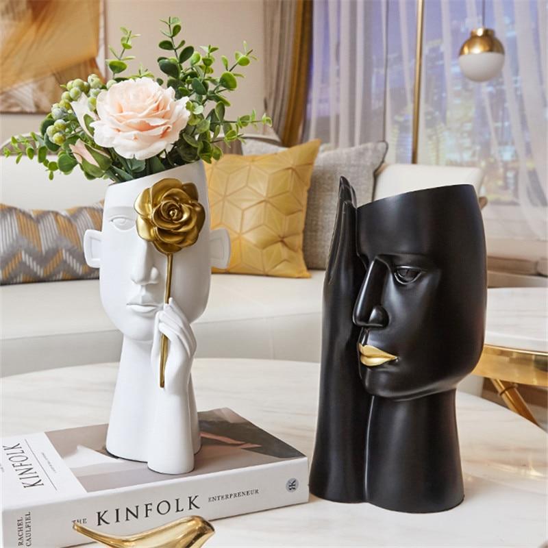 Abstract Covered Face Vase