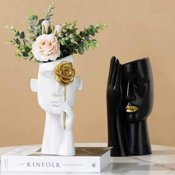 Abstract Covered Face Vase