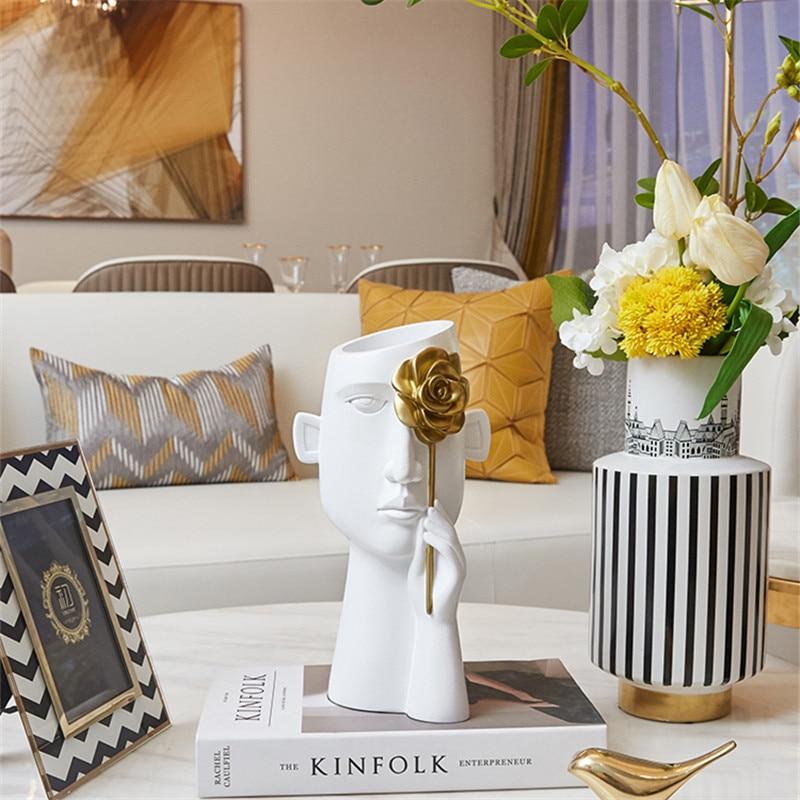 Abstract Covered Face Vase