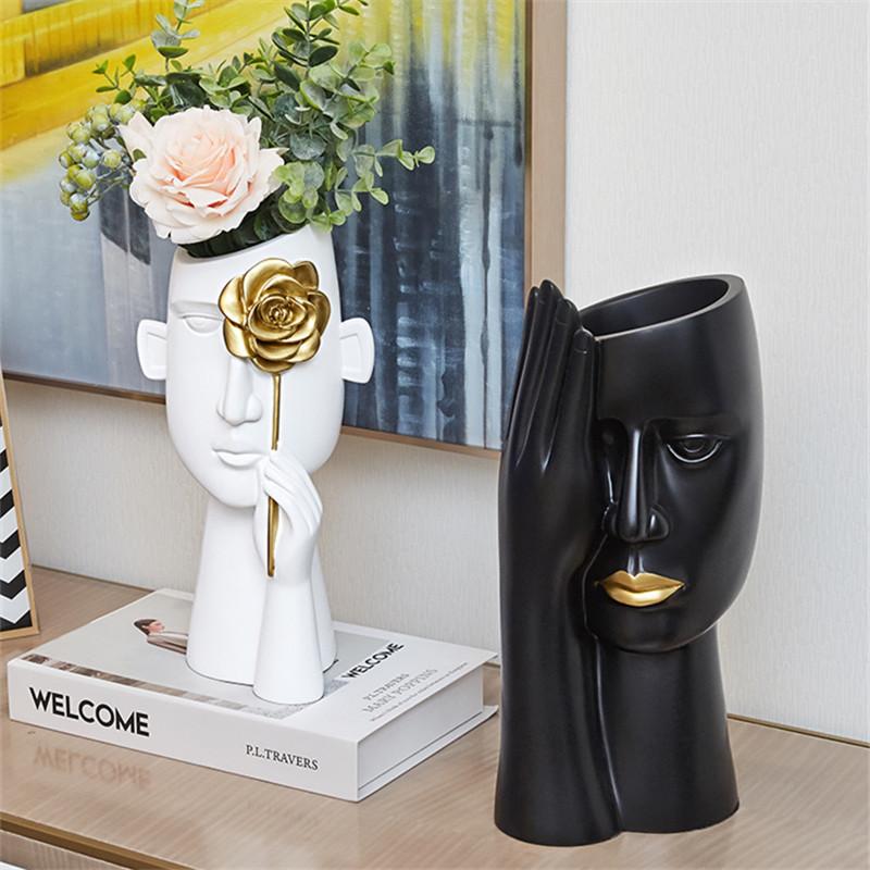 Abstract Covered Face Vase